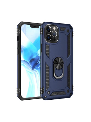İphone 12 Pro Max Kılıf Sofya Yüzüklü Silikon Kapak - Lacivert