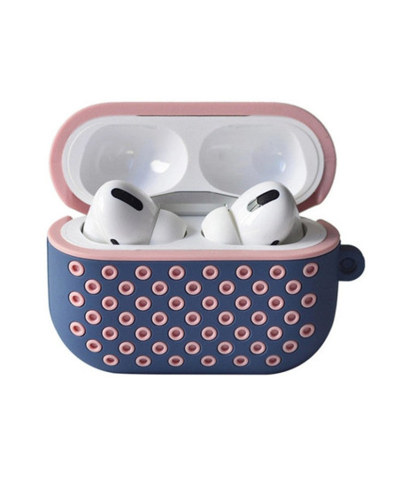 Airpods Pro 2 (2.nesil) Spor Delikli Kılıf - Mavi-pembe