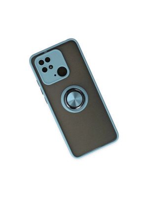 Xiaomi Redmi 10c Kılıf Montreal Yüzüklü Silikon Kapak - Buz Mavi Xiaomi Redmi 10c Kılıf Montreal Yüzüklü Silikon Kapak - Buz Mavi