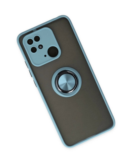 Xiaomi Redmi 10c Kılıf Montreal Yüzüklü Silikon Kapak - Buz Mavi
