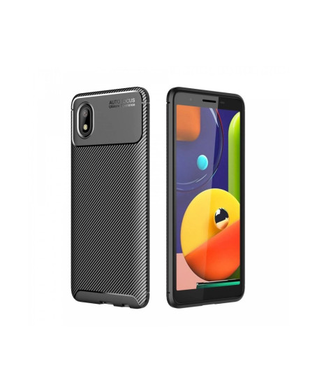 Samsung Galaxy A01 Core Kılıf Auto Focus Karbon Kapak - Siyah