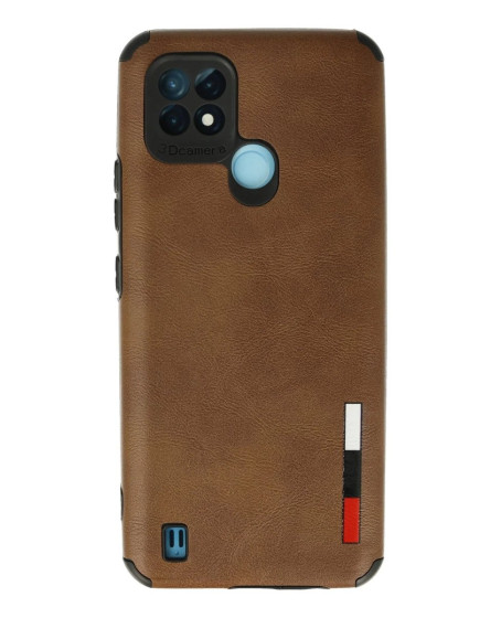 Realme C21 Kılıf Loop Deri Silikon - Kahverengi Realme C21 Kılıf Loop Deri Silikon - Kahverengi