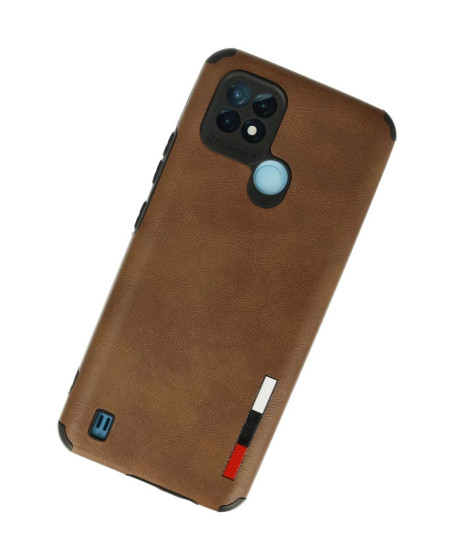 Realme C21 Kılıf Loop Deri Silikon - Kahverengi Realme C21 Kılıf Loop Deri Silikon - Kahverengi