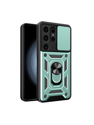Samsung Galaxy S24 Ultra Kılıf Pars Lens Yüzüklü Silikon - Yeşil
