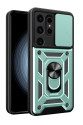 Samsung Galaxy S24 Ultra Kılıf Pars Lens Yüzüklü Silikon - Yeşil