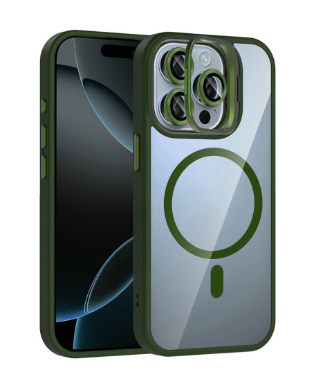 Joko Apple İphone 15 Pro Max Remim Lensli Magsafe Standlı Kapak - Koyu Yeşil Joko Apple İphone 15 Pro Max Remim Lensli Magsafe Standlı Kapak - Koyu Yeşil