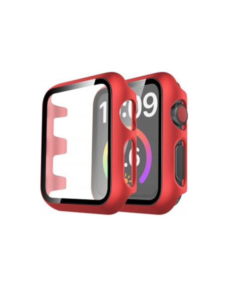 Apple Watch 38mm Camlı Kasa Ekran Koruyucu - Kırmızı Apple Watch 38mm Camlı Kasa Ekran Koruyucu - Kırmızı