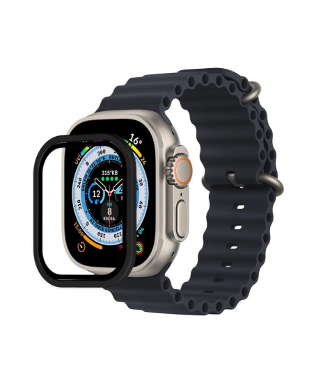 Apple Watch Ultra 49mm Alüminyum Kasa Cam Ekran Koruyucu - Siyah Apple Watch Ultra 49mm Alüminyum Kasa Cam Ekran Koruyucu - Siyah
