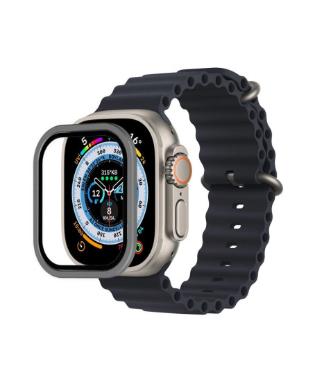 Apple Watch Ultra 49mm Alüminyum Kasa Cam Ekran Koruyucu - Gri Apple Watch Ultra 49mm Alüminyum Kasa Cam Ekran Koruyucu - Gri