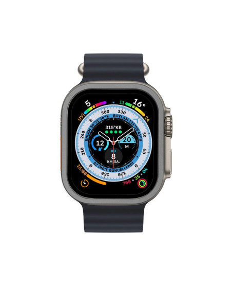 Apple Watch Ultra 49mm Alüminyum Kasa Cam Ekran Koruyucu - Gri Apple Watch Ultra 49mm Alüminyum Kasa Cam Ekran Koruyucu - Gri