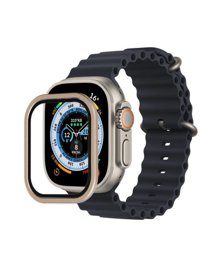 Apple Watch Ultra 49mm Alüminyum Kasa Cam Ekran Koruyucu - Gold Apple Watch Ultra 49mm Alüminyum Kasa Cam Ekran Koruyucu - Gold