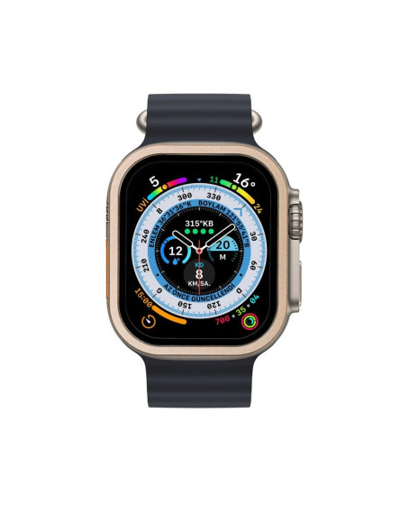 Apple Watch Ultra 49mm Alüminyum Kasa Cam Ekran Koruyucu - Gold Apple Watch Ultra 49mm Alüminyum Kasa Cam Ekran Koruyucu - Gold