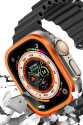 Apple Watch Ultra 49mm Alüminyum Kasa Cam Ekran Koruyucu - Turuncu Apple Watch Ultra 49mm Alüminyum Kasa Cam Ekran Koruyucu - Turuncu