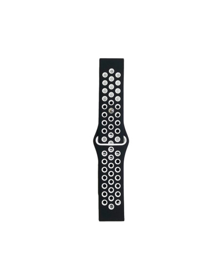 Watch 20mm Spor Delikli Kordon (saat Değildir) - Siyah-beyaz Watch 20mm Spor Delikli Kordon (saat Değildir) - Siyah-beyaz