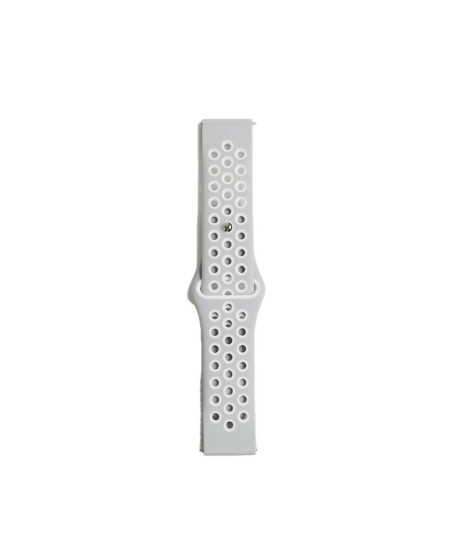 Watch 20mm Spor Delikli Kordon (saat Değildir) - Gri-beyaz Watch 20mm Spor Delikli Kordon (saat Değildir) - Gri-beyaz