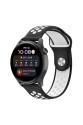 Watch 22mm Spor Delikli Kordon (saat Değildir) - Siyah-beyaz