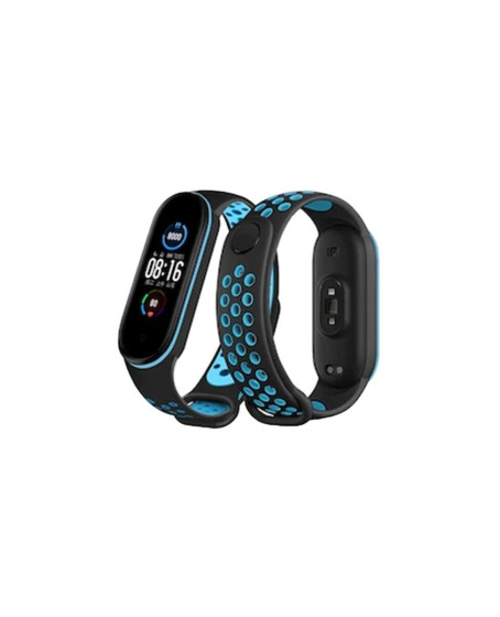 Xiaomi Mi Band 6 Spor Delikli Kordon (saat Değildir) - Siyah-mavi