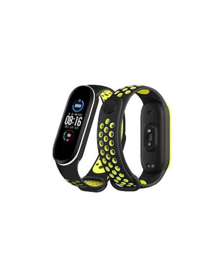 Xiaomi Mi Band 4 Spor Delikli Kordon (saat Değildir) - Siyah-yeşil-beyaz