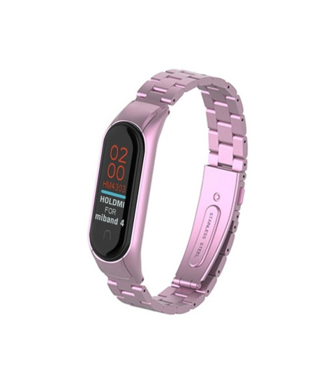 Xiaomi Mi Band 4 Metal Baklalı Kordon (saat Değildir) - Rose Xiaomi Mi Band 4 Metal Baklalı Kordon (saat Değildir) - Rose
