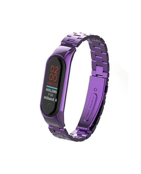 Xiaomi Mi Band 4 Metal Baklalı Kordon (saat Değildir) - Mor