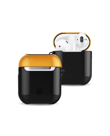 Apple Airpods 2 (2.nesil) 3in1 Kılıf - Siyah-sarı Apple Airpods 2 (2.nesil) 3in1 Kılıf - Siyah-sarı