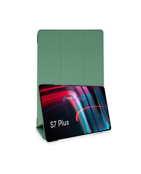 Samsung Galaxy T970 Tab S7 Plus 12.4 Kılıf Tablet Smart Kılıf - Koyu Yeşil Samsung Galaxy T970 Tab S7 Plus 12.4 Kılıf Tablet Smart Kılıf - Koyu Yeşil