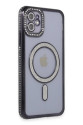 Apple İphone 11 Kılıf Joke Simli Magneticsafe Kılıf - Siyah