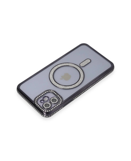 Apple İphone 11 Kılıf Joke Simli Magneticsafe Kılıf - Siyah