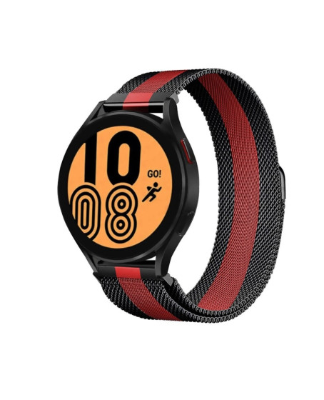 Watch 20mm Metal Mıknatıslı Kordon (saat Değildir) - Siyah-kırmızı