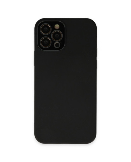 Apple İphone 12 Pro Kılıf Lansman Glass Kapak - Siyah Apple İphone 12 Pro Kılıf Lansman Glass Kapak - Siyah