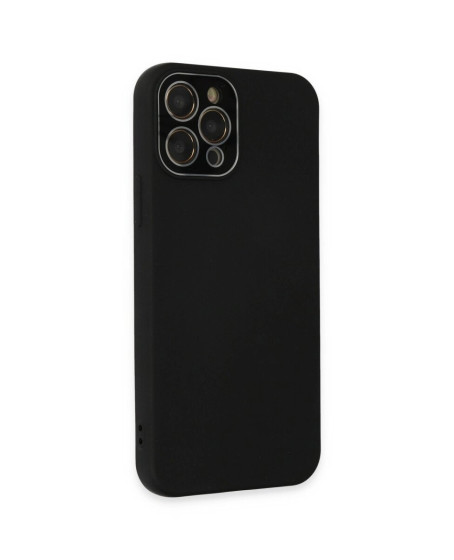 Apple İphone 12 Pro Kılıf Lansman Glass Kapak - Siyah Apple İphone 12 Pro Kılıf Lansman Glass Kapak - Siyah