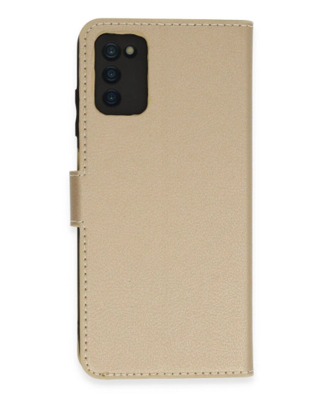 Samsung Galaxy A03s Kılıf Trend S Plus Kapaklı Kılıf - Gold Samsung Galaxy A03s Kılıf Trend S Plus Kapaklı Kılıf - Gold