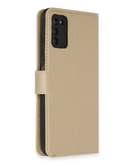Samsung Galaxy A03s Kılıf Trend S Plus Kapaklı Kılıf - Gold Samsung Galaxy A03s Kılıf Trend S Plus Kapaklı Kılıf - Gold