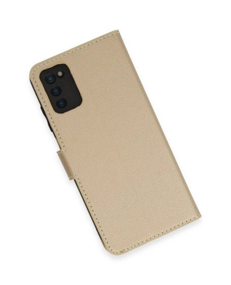 Samsung Galaxy A03s Kılıf Trend S Plus Kapaklı Kılıf - Gold Samsung Galaxy A03s Kılıf Trend S Plus Kapaklı Kılıf - Gold
