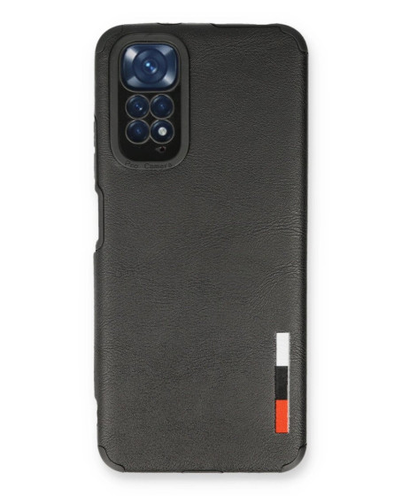 Xiaomi Redmi Note 11 Kılıf Loop Deri Silikon - Siyah