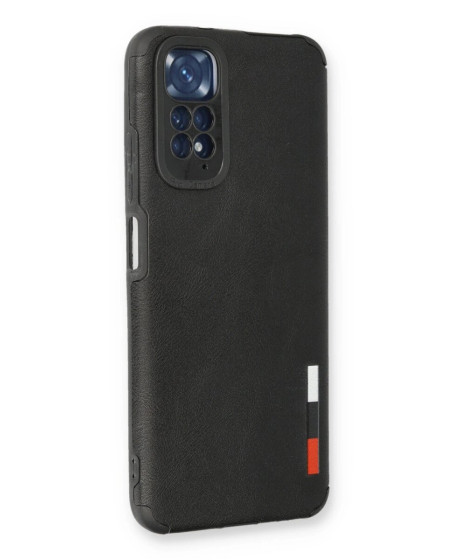 Xiaomi Redmi Note 11 Kılıf Loop Deri Silikon - Siyah