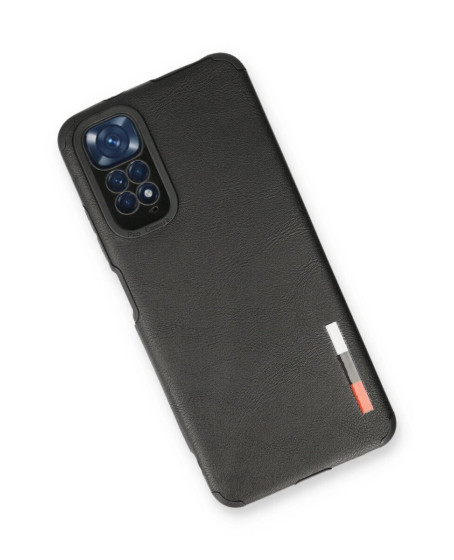 Xiaomi Redmi Note 11 Kılıf Loop Deri Silikon - Siyah