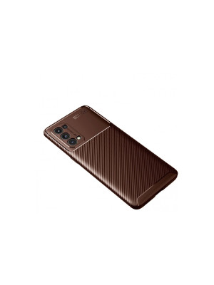 Oppo Reno 5 Pro Kılıf Auto Focus Karbon Kapak - Kahverengi Oppo Reno 5 Pro Kılıf Auto Focus Karbon Kapak - Kahverengi