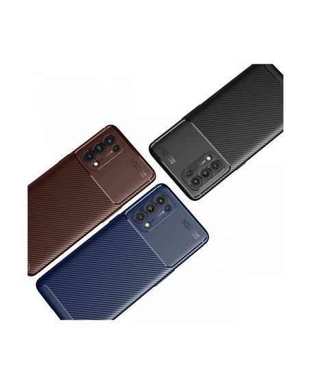 Oppo Reno 5 Pro Kılıf Auto Focus Karbon Kapak - Kahverengi Oppo Reno 5 Pro Kılıf Auto Focus Karbon Kapak - Kahverengi
