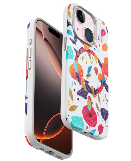 Onegif Apple İphone 15 Plus Flower Series Magsafe Kapak - Beyaz Onegif Apple İphone 15 Plus Flower Series Magsafe Kapak - Beyaz