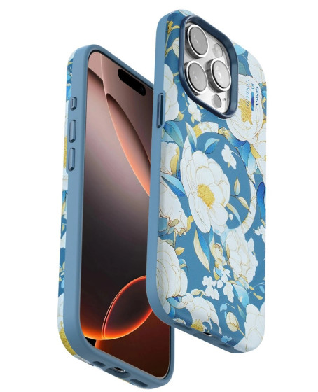 Onegif Apple İphone 15 Pro Flower Series Magsafe Kapak - Mavi Onegif Apple İphone 15 Pro Flower Series Magsafe Kapak - Mavi