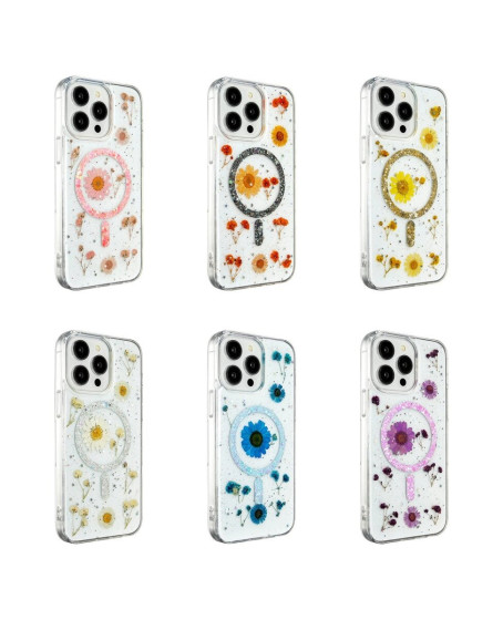 Apple İphone 15 Pro Max Kılıf Daisy Simli Magsafe Kapak - Gold Apple İphone 15 Pro Max Kılıf Daisy Simli Magsafe Kapak - Gold