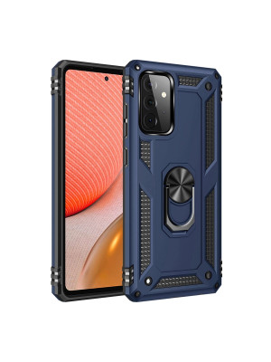 Samsung Galaxy A72 Kılıf Sofya Yüzüklü Silikon Kapak - Lacivert