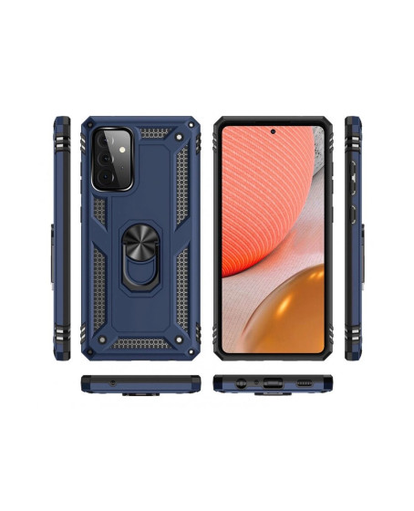 Samsung Galaxy A72 Kılıf Sofya Yüzüklü Silikon Kapak - Lacivert