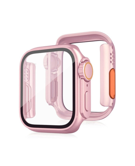 Apple Watch 41mm Watch 49mm Kasa Dönüştürücü Ve Ekran Koruyucu - Rose Gold