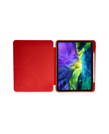 Apple İpad 10.2 (8.nesil) Kılıf Kalemlikli Mars Tablet Kılıfı - Kırmızı