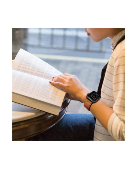 Apple Watch 38mm Kr415 Luaz Deri Kordon (saat Değildir) - Kahverengi