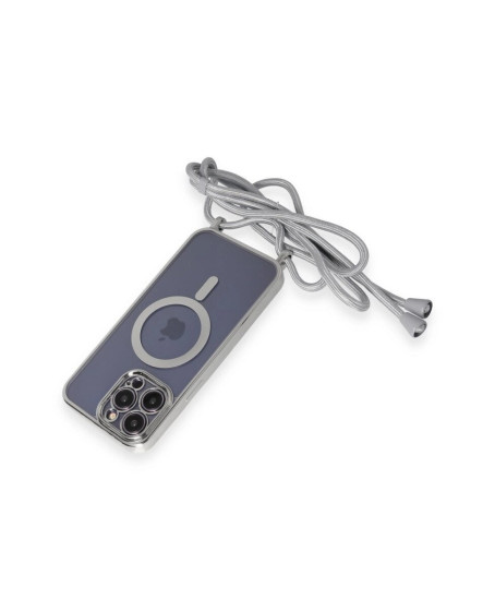 Apple İphone 14 Pro Kılıf Divo Lazer Askılı Magsafe Kapak - Gümüş Apple İphone 14 Pro Kılıf Divo Lazer Askılı Magsafe Kapak - Gümüş
