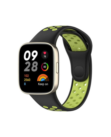 Xiaomi Redmi Watch 3 Spor Delikli Kordon (saat Değildir) - Siyah-yeşil