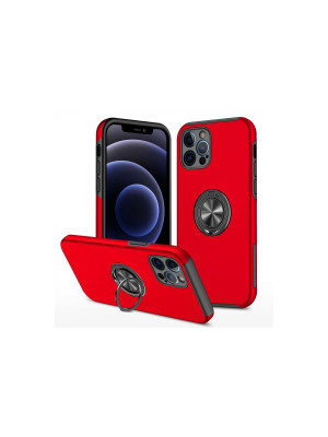 Apple İphone 12 Pro Kılıf Elit Yüzüklü Kapak - Kırmızı